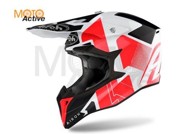 Кроссовый шлем Airoh Wraap Raze Red Gloss